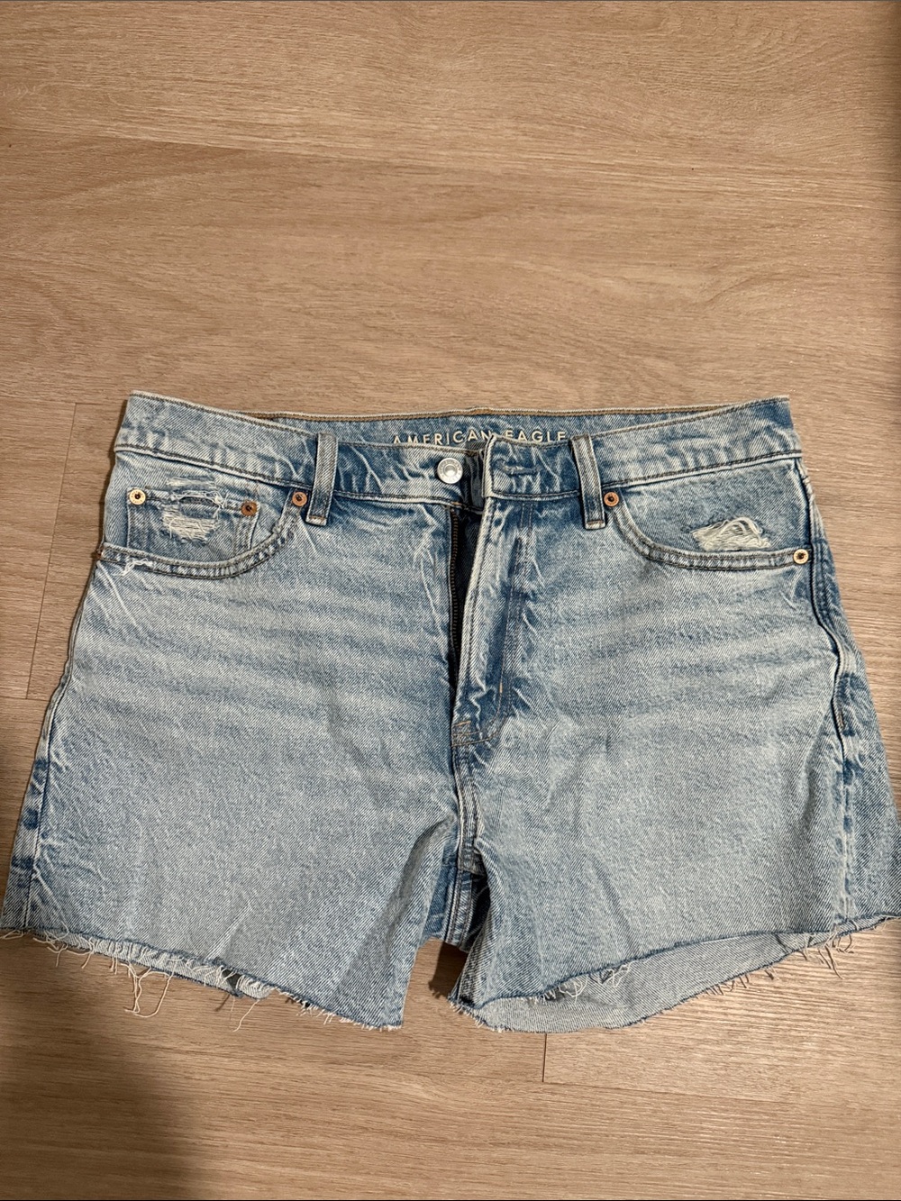 American Eagle Outfitters Light Wash Denim Cutoff Shorts